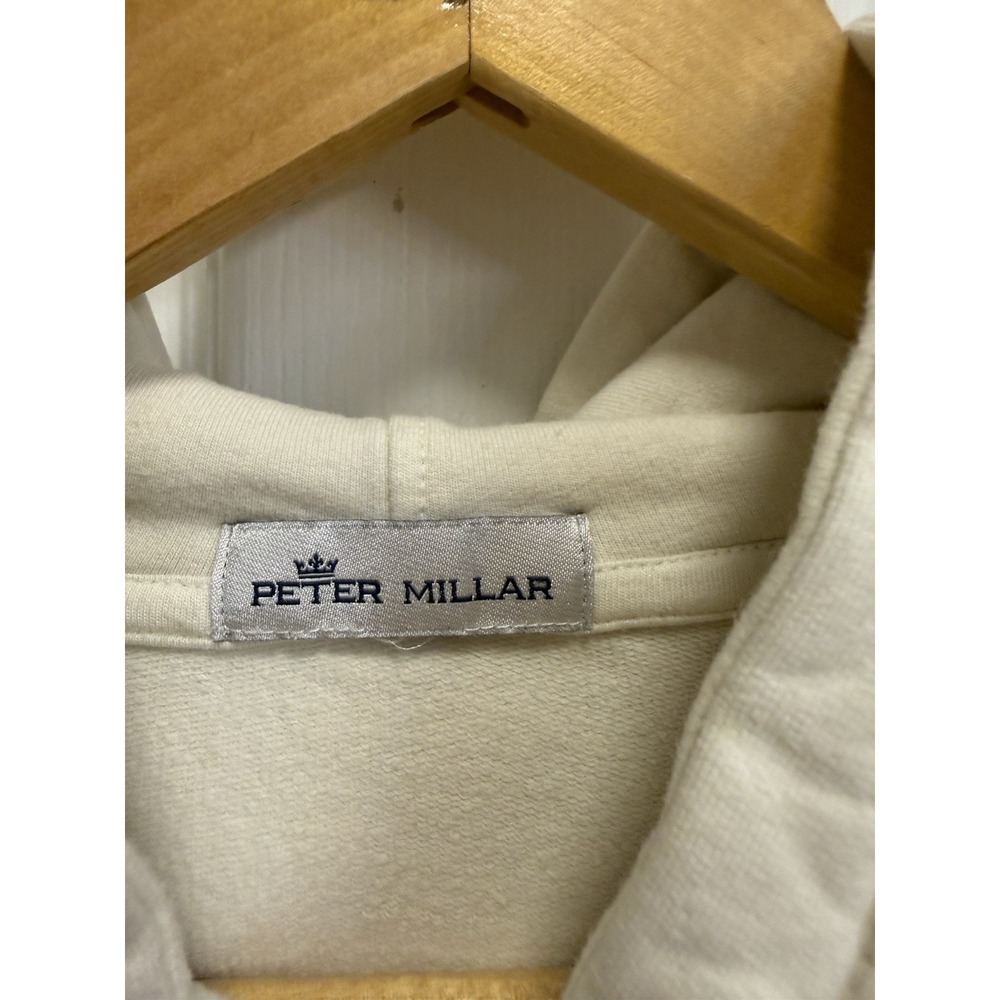 Peter Millar Men's XL Lava Wash Pullover Hoodie Greensboro Club Off-White MEOK45 - Picture 5 of 11